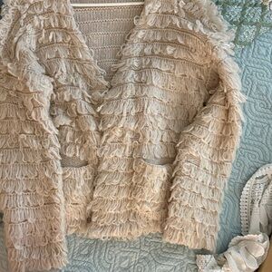 Astr Cream Textured Cardigan